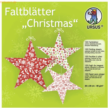 Ludwig Bähr Faltblätter Christmas 80g/qm 20x20cm VE=120 Blatt 10 Motiv von Ludwig Bähr