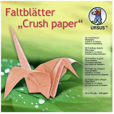 Ludwig Bähr Faltblätter Crush Paper 120g/qm 15x15cm VE=50 Blatt 10 Far von Ludwig Bähr
