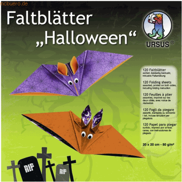 Ludwig Bähr Faltblätter 'Halloween' 80g/qm 20x20cm VE=120 Blatt 10 Mot von Ludwig Bähr