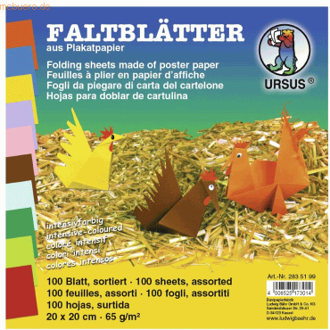 Ludwig Bähr Faltblätter Intensiv 20x20cm VE=100 Blatt 10 Farben sortie Ludwig Bähr Faltblätter Intensiv 20x20cm VE=100 Blatt 10 Farben sortie von Ludwig Bähr