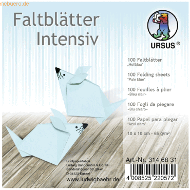 Ludwig Bähr Faltblätter Intensiv Uni 10x10cm VE=100 Blatt hellblau Ludwig Bähr Faltblätter Intensiv Uni 10x10cm VE=100 Blatt hellblau von Ludwig Bähr