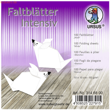 Ludwig Bähr Faltblätter Intensiv Uni 10x10cm VE=100 Blatt weiß Ludwig Bähr Faltblätter Intensiv Uni 10x10cm VE=100 Blatt weiß von Ludwig Bähr