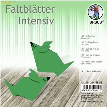 Ludwig Bähr Faltblätter Intensiv Uni 15x15cm VE=100 Blatt dunkelgrün Ludwig Bähr Faltblätter Intensiv Uni 15x15cm VE=100 Blatt dunkelgrün von Ludwig Bähr