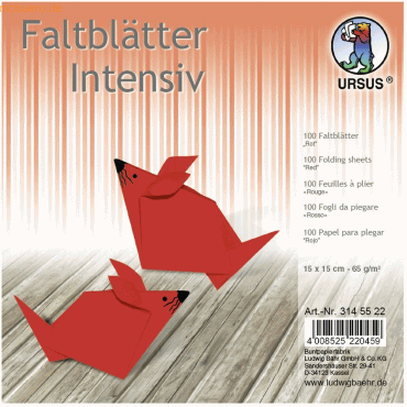 Ludwig Bähr Faltblätter Intensiv Uni 15x15cm VE=100 Blatt rot von Ludwig Bähr