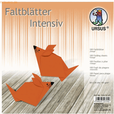 Ludwig Bähr Faltblätter Intensiv Uni 20x20cm VE=100 Blatt orange von Ludwig Bähr