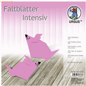 Ludwig Bähr Faltblätter Intensiv Uni 20x20cm VE=100 Blatt pink von Ludwig Bähr