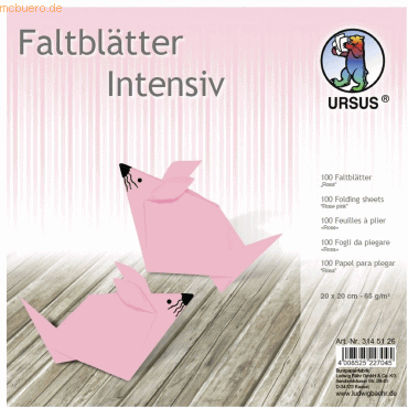 Ludwig Bähr Faltblätter Intensiv Uni 20x20cm VE=100 Blatt rosa von Ludwig Bähr