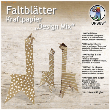 Ludwig Bähr Faltblätter Kraftpapier 80g/qm 15x15cm Design-Mix VE=100 B von Ludwig Bähr