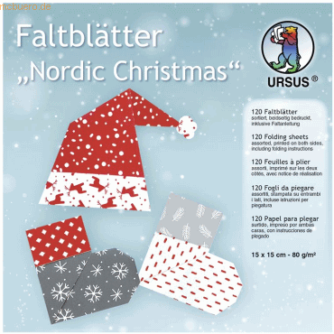Ludwig Bähr Faltblätter Nordic Christmas 80g/qm 15x15cm VE=120 Blatt ( von Ludwig Bähr