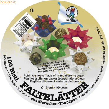 Ludwig Bähr Faltblätter Sternchen 15cm rund VE=100 Blatt 4 Farben sort Ludwig Bähr Faltblätter Sternchen 15cm rund VE=100 Blatt 4 Farben sort von Ludwig Bähr