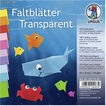 Ludwig Bähr Faltblätter 'Transparentpapier' 15x15cm 115g/qm VE=100 Bla von Ludwig Bähr