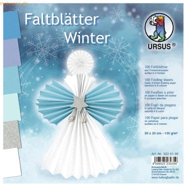 Ludwig Bähr Faltblätter Winter 130g/qm 20x20cm VE=100 Blatt 6 Farben von Ludwig Bähr