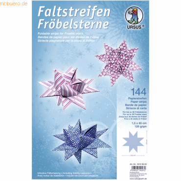 Ludwig Bähr Faltstreifen Fröbelsterne 120g/qm 2x60cm 144 Streifen 12 P von Ludwig Bähr