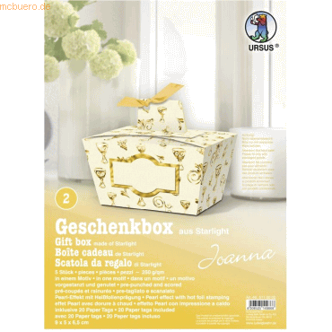 Ludwig Bähr Geschenkbox Joanna gold 8,5x4,5x6cm VE=5 Stück Motiv: 02 von Ludwig Bähr