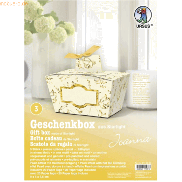 Ludwig Bähr Geschenkbox Joanna gold 8,5x4,5x6cm VE=5 Stück Motiv: 03 von Ludwig Bähr