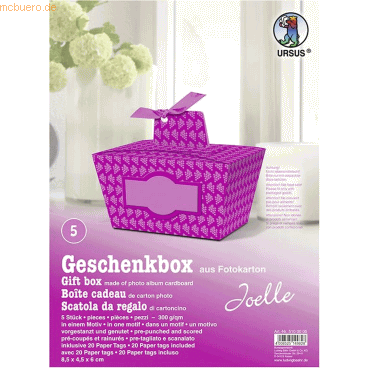 Ludwig Bähr Geschenkbox Joelle pink 8,5x4,5x6cm VE=5 Stück Motiv: 05 von Ludwig Bähr