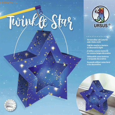 Ludwig Bähr Laternen-Bastelset Twinkle Star 300g/qm 19,3x18,3x8cm blau von Ludwig Bähr
