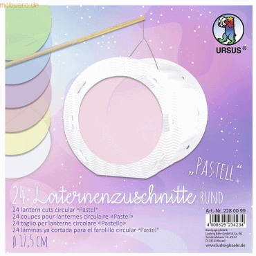 Ludwig Bähr Laternenzuschnitte 115/qm rund 17,5cm VE=24 Blatt sortiert von Ludwig Bähr