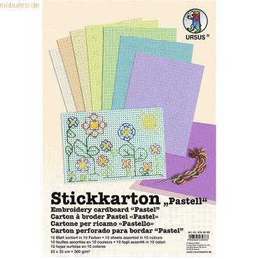 Ludwig Bähr Stickkarton 'Pastell' 23x23cm 300g/qm VE=10 Blatt 10 Farbe Ludwig Bähr Stickkarton 'Pastell' 23x23cm 300g/qm VE=10 Blatt 10 Farbe von Ludwig Bähr
