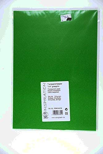 Ludwig Bähr Transparentpapier Uni grasgrün, DIN A4, 25 Blatt/Pack, 115gr/qm Ludwig Bähr Transparentpapier Uni grasgrün, DIN A4, 25 Blatt/Pack, 115gr/qm von Ludwig Bähr