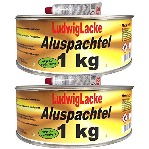 2 Dosen Alu Spachtelmasse für KFZ Reparaturen a 1000 gr von LudwigLacke