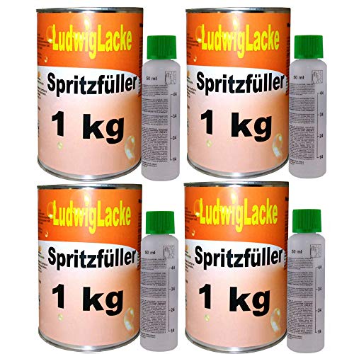 Spritzfüller 4 x1 kg Spritzspachtel Spachtelmasse für Lackierpistole von LudwigLacke