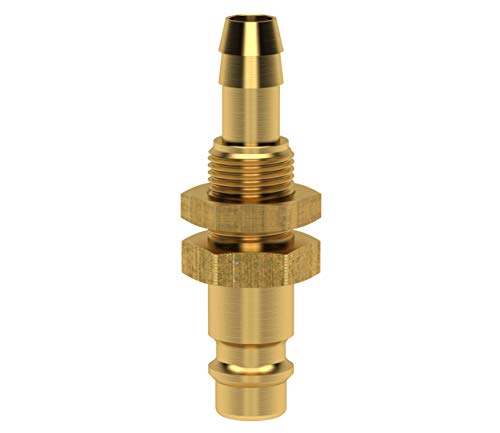 10 Stück Druckluftkupplung Kupplungsstecker ES 6 SSV Lüdecke Stecknippel Pneumatik SLW 6 Schott-Verschraubung DN 7,2, messing blank von Lüdecke