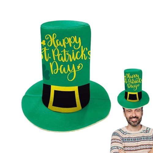 Lueear St. Patricks Day Kleeblatt-Hut, Zylinderhut, Kobold, Kleeblatt, Kopfbedeckung, Foto-Requisiten, Partyzubehör, Baumspitze, St. Patrick's Day Zubehör, Kostümzubehör von Lueear