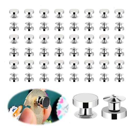Luejnbogty 50 Stück Magnetische Pin-Rückseiten, Metall-Pin-Rückseiten, Silberne Pin-Halter, Verschluss für Pin-Sammler-Geschenke von Luejnbogty