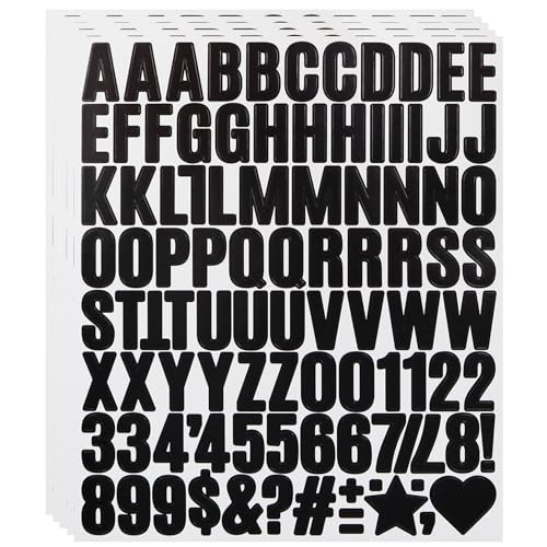 490 Stücke Buchstaben Aufkleber,5 Blätter 1 Zoll Selbstklebendes Vinyl Buchstaben Punzierung Kit für Postfach,Scrapbook, DIY und Basteln, Klebebuchstaben Wetterfest - Schwarz 490 Stücke Buchstaben Aufkleber,5 Blätter 1 Zoll Selbstklebendes Vinyl Buchstaben Punzierung Kit für Postfach,Scrapbook, DIY und Basteln, Klebebuchstaben Wetterfest - Schwarz von LuenHego