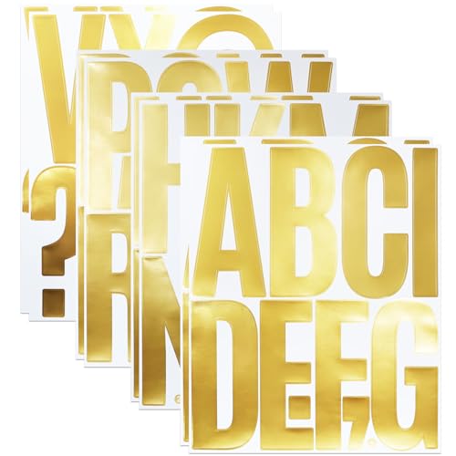 5 Zoll Goldfarben Buchstaben Aufkleber,8 Blätter Selbstklebendes Vinyl Großes Alphabet Kit für Scrapbook, Mailbox, Zuhause,Draußen, DIY und Basteln, Klebebuchstaben 5 Zoll Goldfarben Buchstaben Aufkleber,8 Blätter Selbstklebendes Vinyl Großes Alphabet Kit für Scrapbook, Mailbox, Zuhause,Draußen, DIY und Basteln, Klebebuchstaben von LuenHego