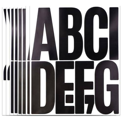 5 Zoll Schwarz Buchstaben Aufkleber,8 Blätter Selbstklebendes Vinyl Großes Alphabet Kit für Scrapbook, Mailbox, Zuhause,Draußen, DIY und Basteln, Klebebuchstaben von LuenHego