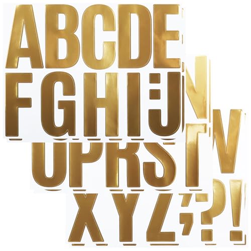 68 Stücke Buchstaben Aufkleber,6 Blätter 4 Zoll Selbstklebendes Vinyl Großes Buchstaben Punzierung Kit für Postfach, DIY und Basteln, Klebebuchstaben Wetterfest - Gold 68 Stücke Buchstaben Aufkleber,6 Blätter 4 Zoll Selbstklebendes Vinyl Großes Buchstaben Punzierung Kit für Postfach, DIY und Basteln, Klebebuchstaben Wetterfest - Gold von LuenHego