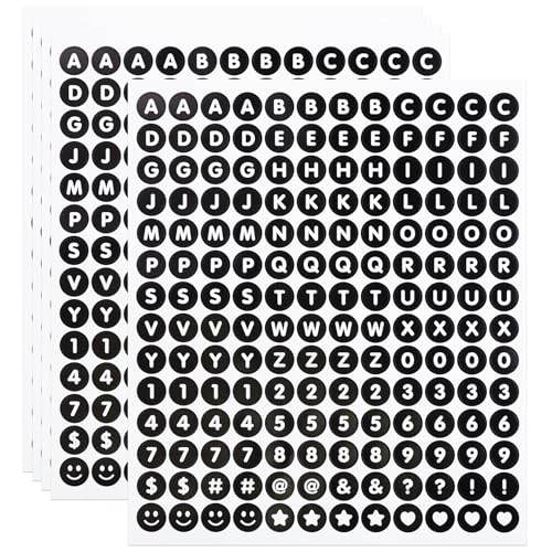 840 Stück Kleinbuchstaben-Zahlen-Aufkleber, 1,3 cm Großbuchstaben, Zahlen, Satzzeichen, Aufkleber für Scrapbooking, Basteln, Schwarz 840 Stück Kleinbuchstaben-Zahlen-Aufkleber, 1,3 cm Großbuchstaben, Zahlen, Satzzeichen, Aufkleber für Scrapbooking, Basteln, Schwarz von LuenHego