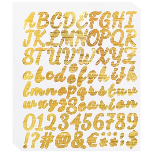 Gold Klein Buchstaben Aufkleber,5 Blätter 420 Stücke 1 Zoll Selbstklebendes Vinyl Buchstaben Symbole Kit für Postfach,Scrapbook, DIY und Basteln, Klebebuchstaben Wetterfest Gold Klein Buchstaben Aufkleber,5 Blätter 420 Stücke 1 Zoll Selbstklebendes Vinyl Buchstaben Symbole Kit für Postfach,Scrapbook, DIY und Basteln, Klebebuchstaben Wetterfest von LuenHego