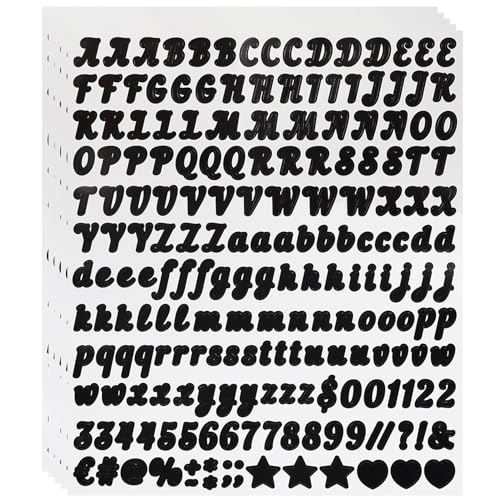 Klein Buchstaben Aufkleber Wetterfest,5 Blätter 1000 Stücke 0,5 Zoll Selbstklebendes Vinyl Klebebuchstaben Zahlen Aufkleber Symbole Kit für Scrapbook - Schwarz Klein Buchstaben Aufkleber Wetterfest,5 Blätter 1000 Stücke 0,5 Zoll Selbstklebendes Vinyl Klebebuchstaben Zahlen Aufkleber Symbole Kit für Scrapbook - Schwarz von LuenHego