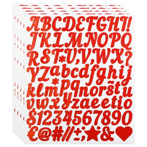 Kleine Buchstaben Aufkleber, 1 Zoll 440 Stück Buchstaben und Zahlen Aufkleber für Scrapbook, Wasserflasche, Namensschild, klebebuchstaben wetterfest - Rot Kleine Buchstaben Aufkleber, 1 Zoll 440 Stück Buchstaben und Zahlen Aufkleber für Scrapbook, Wasserflasche, Namensschild, klebebuchstaben wetterfest - Rot von LuenHego