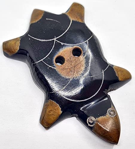 ECHT Horn Schildkröte, schwarz-braun, 50 mm, 5 Stück, Lüna Knöpfe von Lüna Knöpfe