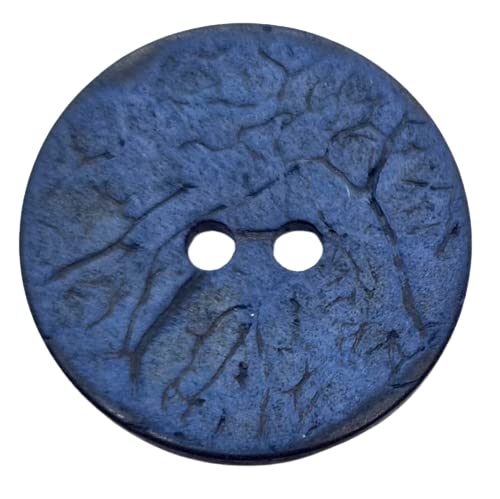 Kokosnussknopfe, Kokosnuss gefärbt, 20 und 25 mm, Im Set (8-12) Stück (Blau, (25mm-8 Stück)) von Lüna Knöpfe