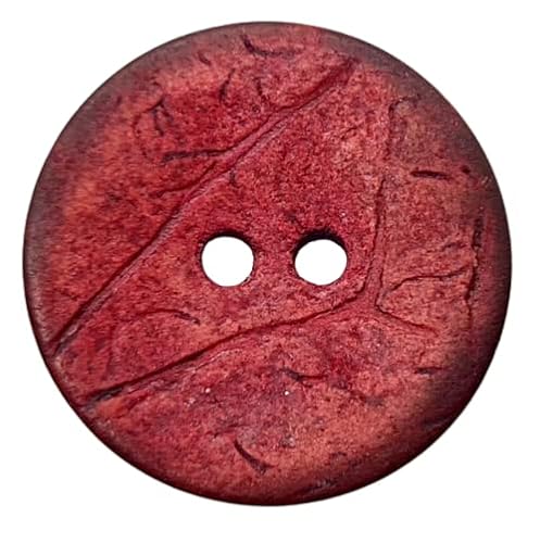 Kokosnussknopfe, Kokosnuss gefärbt, 20 und 25 mm, Im Set (8-12) Stück (Rot, (20mm-12 Stück)) von Lüna Knöpfe