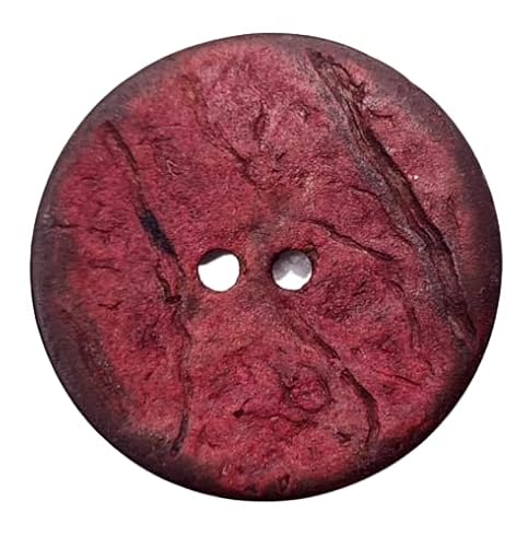 Kokosnussknopfe, Kokosnuss gefärbt, 20 und 25 mm, Im Set (8-12) Stück (Rot, (25mm-8 Stück)) von Lüna Knöpfe