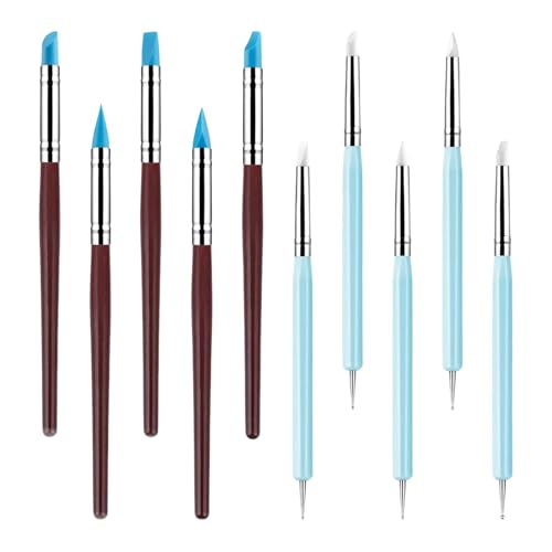 10 Stück Gummipinsel, Ton-Modellierwerkzeuge, Tonformwerkzeuge Silikon-Pinsel Set Tools für Modellierung Malen Keramik Skulptur Töpferei Handwerk Nail Art 10 Stück Gummipinsel, Ton-Modellierwerkzeuge, Tonformwerkzeuge Silikon-Pinsel Set Tools für Modellierung Malen Keramik Skulptur Töpferei Handwerk Nail Art von Lufdegim