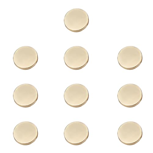 10 Tasten Metall-Knöpfe Flache Schaltflächen Runde Knöpfe Knöpfe nähen Glatt Geeignet für Denim Anzüge Mantel Kleider Jacken Anzugjacke (Gold, 20mm) von Lufdegim
