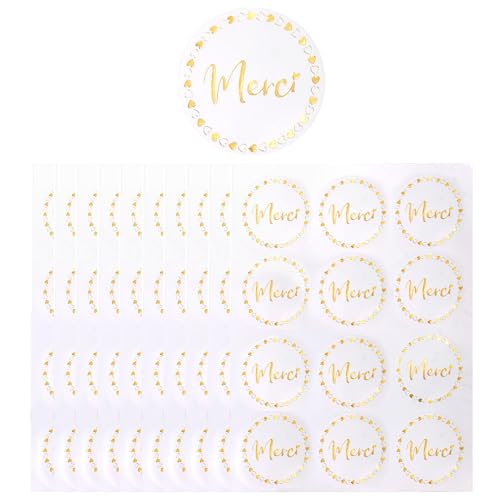120pcs Autocollant Merci Auto-Adhésif，Rond Remerciement Stickers Etiquette de Bricolage pour Enveloppes Cadeaux Décoration Sac Enveloppe Cartes Mariage Anniversaire Noël von Lufdegim