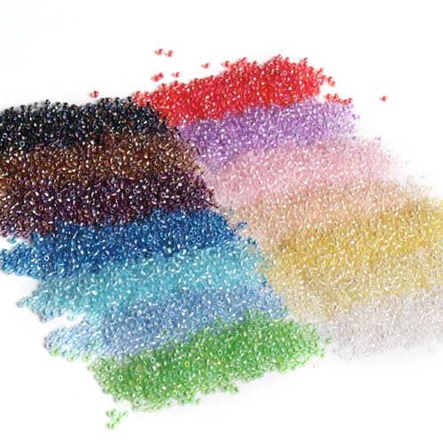 16000 Stück 2mm Perlen Set, Armbänder Selber Machen, Perlen für Armbänder 20 Farben Glasperlen zum Auffädeln, Buchstabenperlen, Armband Perlen Beads für Armbänder Ketten Schmuckherstellung DIY von Lufdegim
