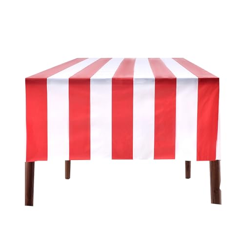 2Pcs Tischtücher Gestreifte Tischdecke Rot und weiß gestreift Dekoration Geeignet für Partys Geburtstagsfeier Karneval Picknick 137x247cm 2Pcs Tischtücher Gestreifte Tischdecke Rot und weiß gestreift Dekoration Geeignet für Partys Geburtstagsfeier Karneval Picknick 137x247cm von Lufdegim