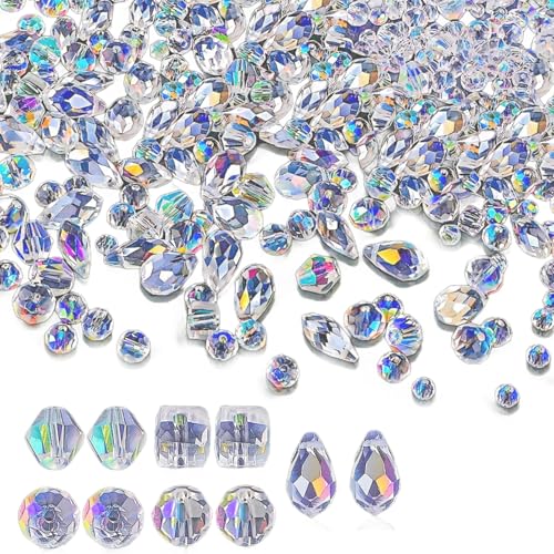 300 Pcs Perlen Zum Auffädeln, Kristall Glasperlen Set Facettierte Glasperlen mit Loch Schmuckperlen zum Basteln, Glitzerperlen für Schmuckherstellung Halsketten Armbänder DIY 300 Pcs Perlen Zum Auffädeln, Kristall Glasperlen Set Facettierte Glasperlen mit Loch Schmuckperlen zum Basteln, Glitzerperlen für Schmuckherstellung Halsketten Armbänder DIY von Lufdegim