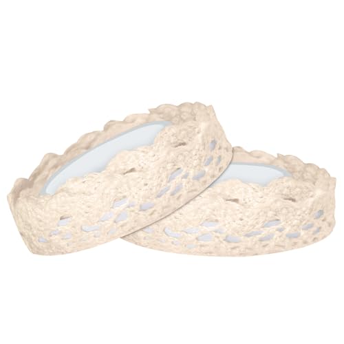 Lace Ribbon Selbstklebend 2 Rollen Vintage Dekoratives Gurtband Baumwolle Spitze Spitzenband，Geeignet für Handwerk, Hochzeit Dekorationen, Handwerk DIY Scrapbooking Dekorationen (Style B - Beige) von Lufdegim