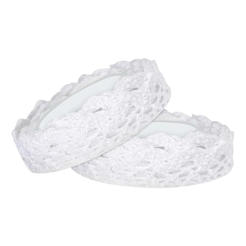 Lace Ribbon Selbstklebend 2 Rollen Vintage Dekoratives Gurtband Baumwolle Spitze Spitzenband，Geeignet für Handwerk, Hochzeit Dekorationen, Handwerk DIY Scrapbooking Dekorationen (Style B - White) von Lufdegim