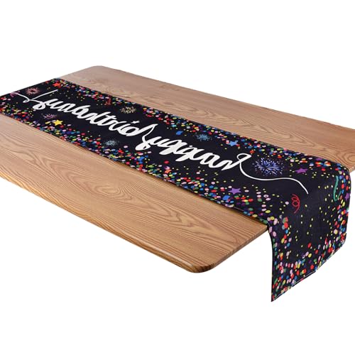Lufdegim Tischläufer Geburtstag Party Dekoration Leinentischläufer Herzlichen Glückwunsch zum Geburtstag, 33 x 183cm (Schwarz) Lufdegim Tischläufer Geburtstag Party Dekoration Leinentischläufer Herzlichen Glückwunsch zum Geburtstag, 33 x 183cm (Schwarz) von Lufdegim